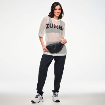 Zumba Basic Oversized Mesh V-Neck Top <Wear It Out White> | JWI