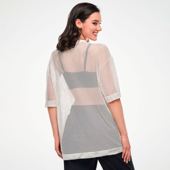 ZUMBA Worldwide V-Neck Mesh Top ホワイト M Zumba Sparkle V-Neck Mesh Top - Wear It Out White – Zumba Wear