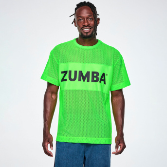 ZUMBA Ultrabright Mesh Boxy Top Mサイズ Ultrabright Mesh Boxy Top With Side Slits – Zumba Wear | STRONG iD