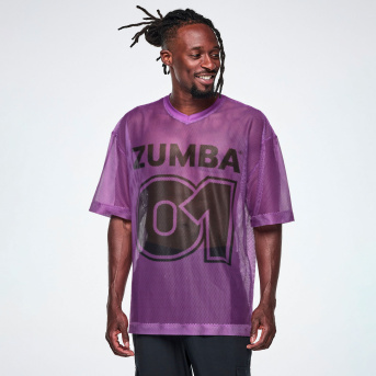 ZUMBA Ultrabright Mesh Boxy Top Mサイズ Ultrabright Mesh Boxy Top - Embrace Your Power in Purple