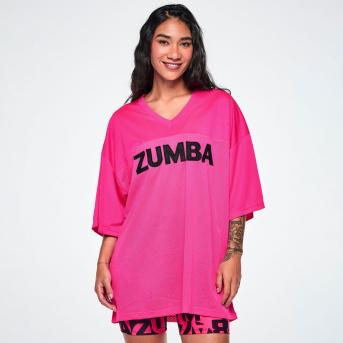 Ultrabright Oversized Mesh Sports Jersey <Shocking Pink> | JWI