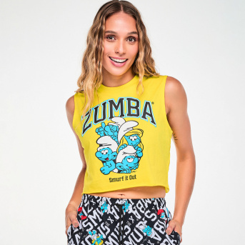 ZUMBA 幾何学模様 タンクトップ＆スカートセット　L＆M 正規品 ZUMBA ズンバ 正規品 ウェアレディース ブラ ブラトップ レオパード