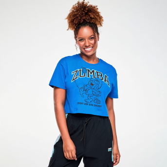 Zumba X The Smurfs Crew Neck Crop Top <True Blue> | JWI OFFICIAL
