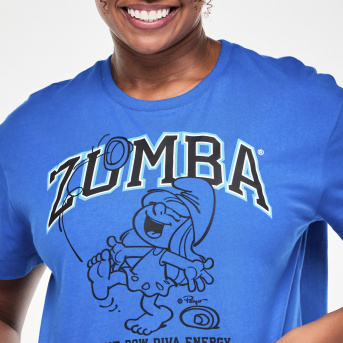 Zumba X The Smurfs Crew Neck Crop Top <True Blue> | JWI OFFICIAL