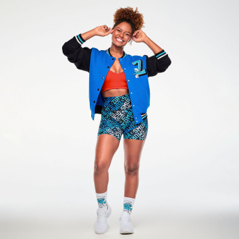 Zumba X The Smurfs Varsity Jacket <True Blue> | JWI OFFICIAL