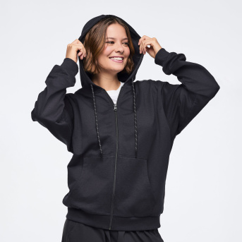 Zumba Basic Zip-Up Hoodie <Black/White> | JWI OFFICIAL WEBSITE