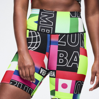 ZUMBA 新作　デニム　Biker Shorts Sサイズ　JWI公式 Worldwide High Waisted Biker Shorts - Red/Blue – Zumba Wear