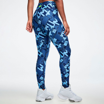 Jean Jamz High Waisted Ankle Leggings <Navy/Light Blue> | JWI