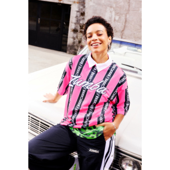 Dale-Z Oversized Drop Shoulder Tee <Pink/Black> | JWI OFFICIAL