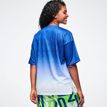 Dale-Z Oversized Drop Shoulder Tee <Blue/White> | JWI OFFICIAL