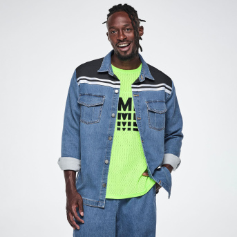 Dale-Z Combo Denim Shacket <Denim/Black> | JWI OFFICIAL WEBSITE