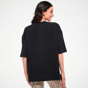 Zumba Modal Drop Shoulder Oversized Top <Bold Black> | JWI