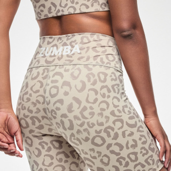 Zumba Z-Lift High Waisted Biker Shorts <Beige/Tonal> | JWI