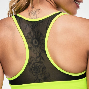 Electric Feel Racerback Scoop Bra With Mesh <Caution> | JWI