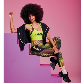 【正規品】ZUMBA プライドシリーズ 大人気ネオンイエロー大人気メッシュT Zumba - ZUMBA 用 メッシュTシャツ M ネオンイエロー ビッグロゴ 前後