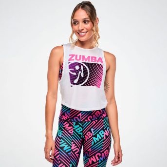 Electric Feel Crop Muscle Tank <Wear It Out White> | JWI OFFICIAL